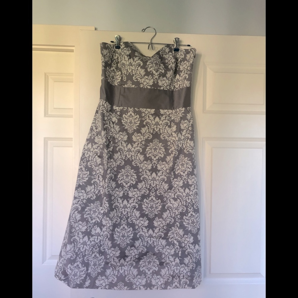 Lovely, strapless special occasion dress.